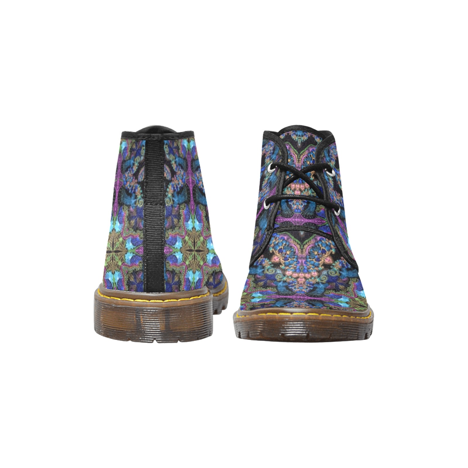sweet nature-black 2 Women's Canvas Chukka Boots (Model 2402-1)