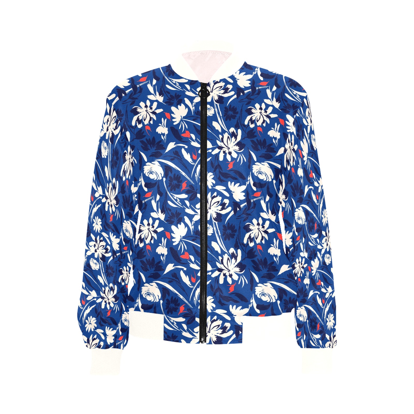 Brushstrokes floral garden BP All Over Print Bomber Jacket for Women (Model H36)
