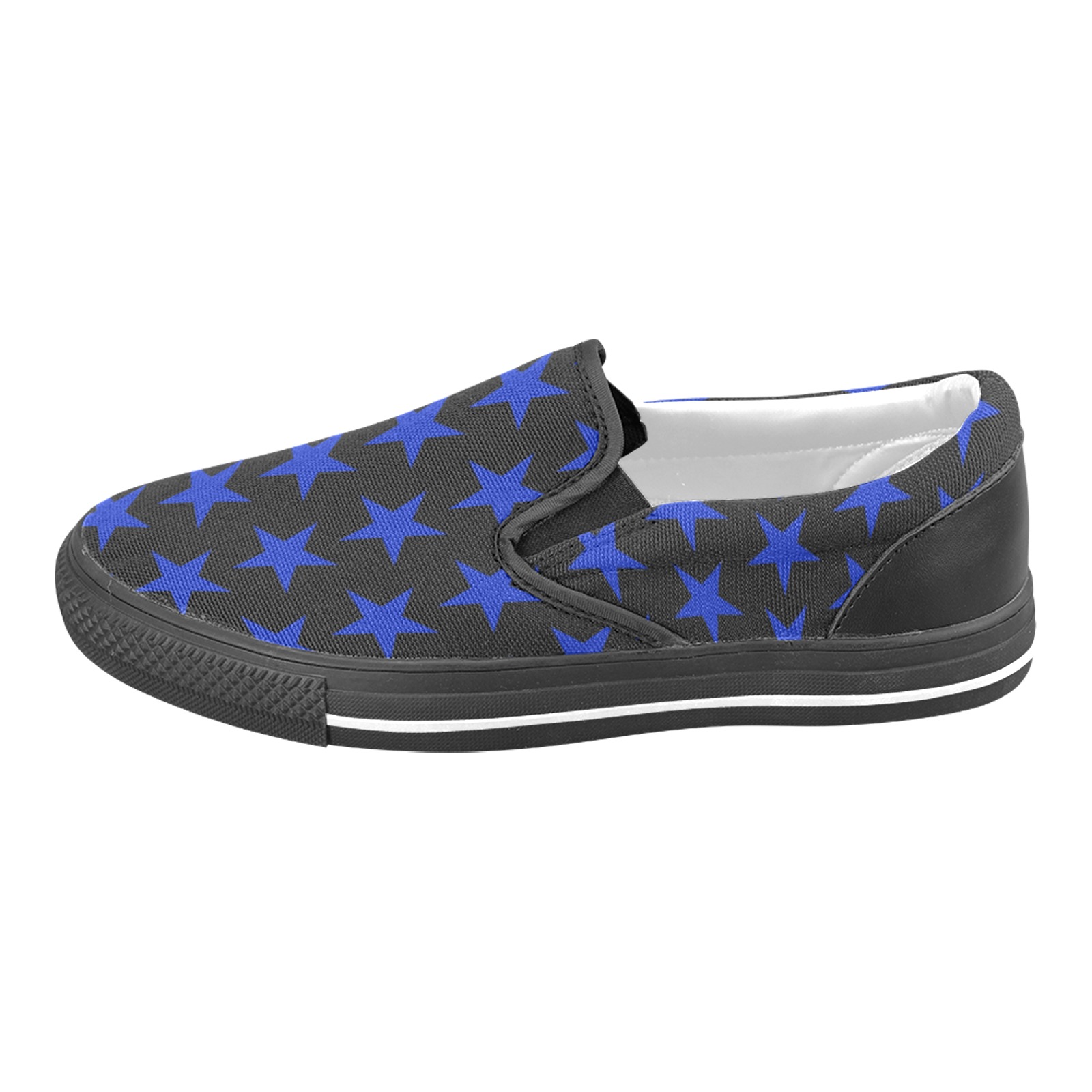 Star Blue Men's Unusual Slip-on Canvas Shoes (Model 019)