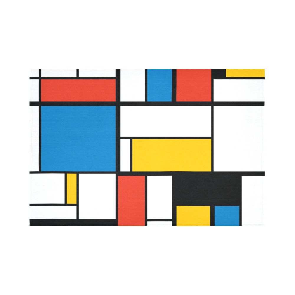 Mondrian De Stijl Modern Cotton Linen Wall Tapestry 90"x 60"