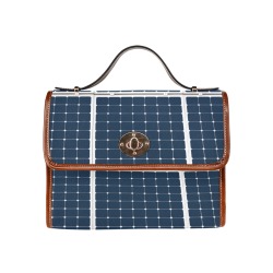 Solar Technology Power Panel Image Cell Energy Waterproof Canvas Bag-Brown (All Over Print) (Model 1641)