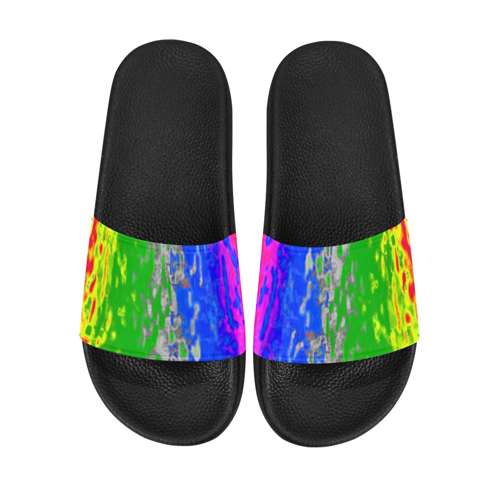 fractal Abstract small Women's Slide Sandals (Model 057)