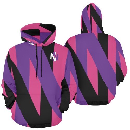 Hot Pink Stripe Hoodie Women All Over Print Hoodie for Women (USA Size) (Model H13)