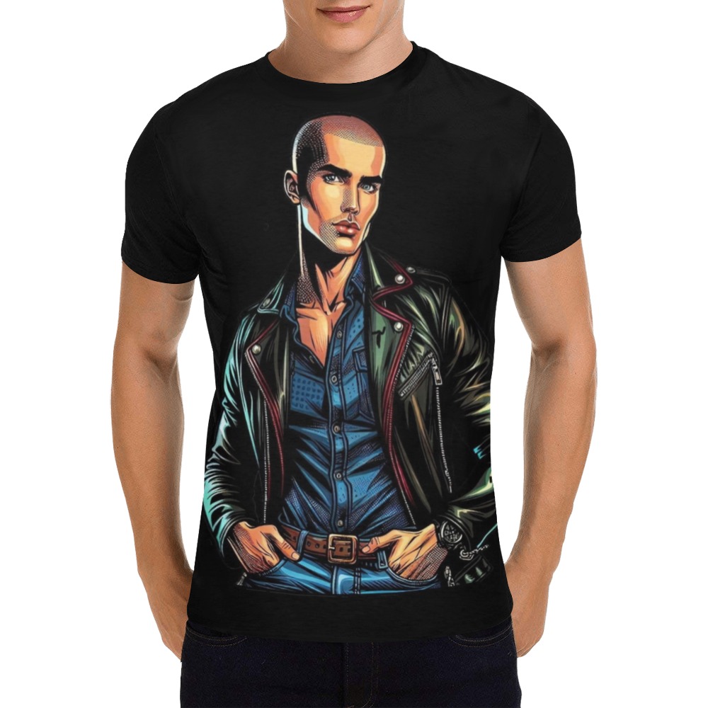 Young Leather Guy by Fetishworld All Over Print T-Shirt for Men (USA Size) (Model T40)