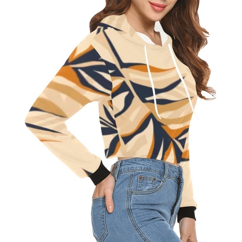 bb 4t4y All Over Print Crop Hoodie for Women (Model H22)
