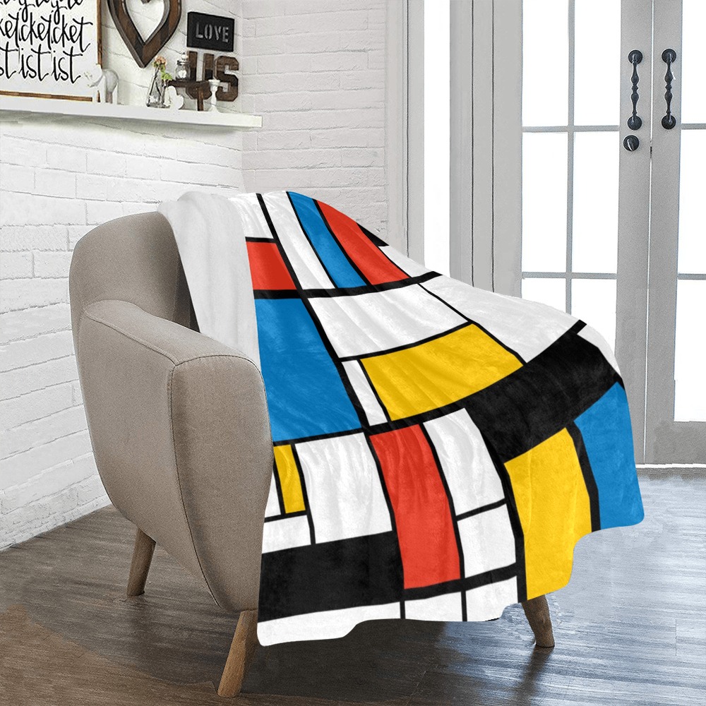 Mondrian De Stijl Modern Ultra-Soft Micro Fleece Blanket 40"x50"