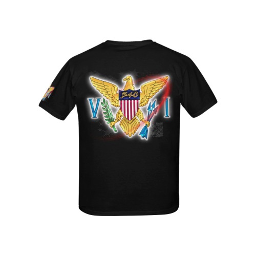 TRENDY LIONESS COUTURE VI FLAG  KIDS BLACK TEE Kids' All Over Print T-shirt (USA Size) (Model T40)