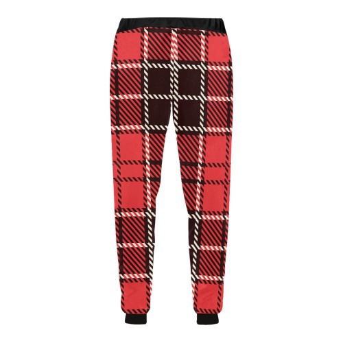 Red & Black Tartan Unisex All Over Print Sweatpants (Model L11)