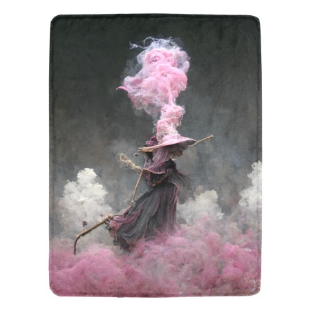 Pink Smoke Witch Fleece Blanket 60x80
