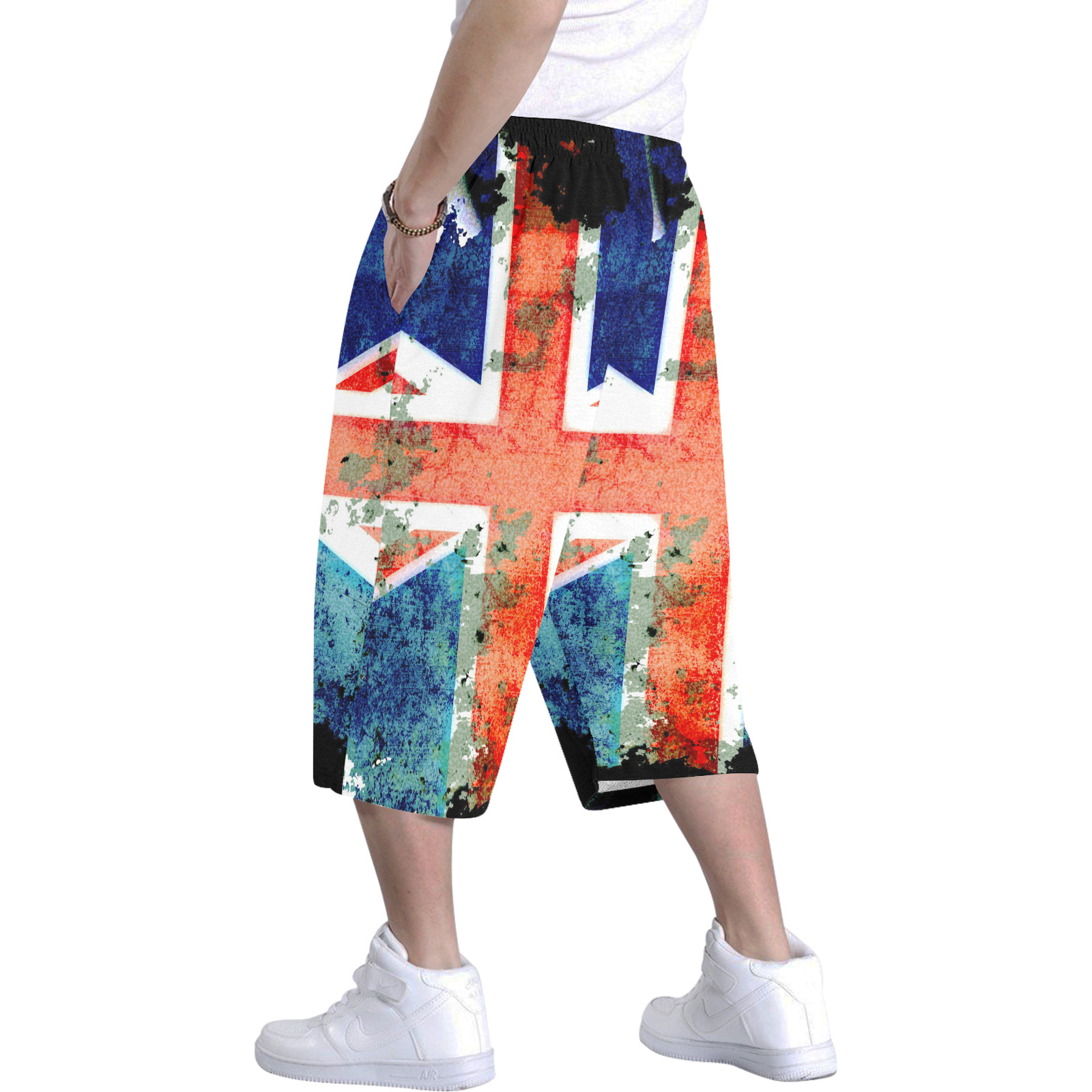 Extreme Grunge Union Jack Flag Men's All Over Print Baggy Shorts (Model L37)
