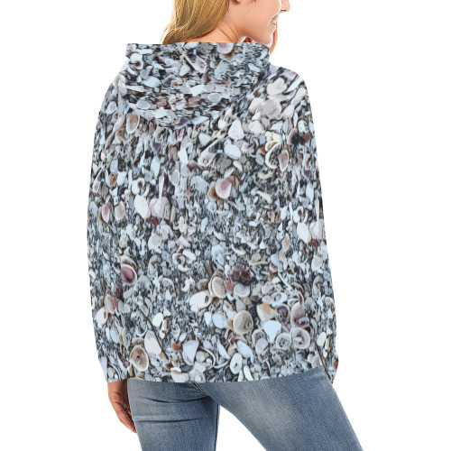 Shells On The Beach 7294 All Over Print Hoodie for Women (USA Size) (Model H13)