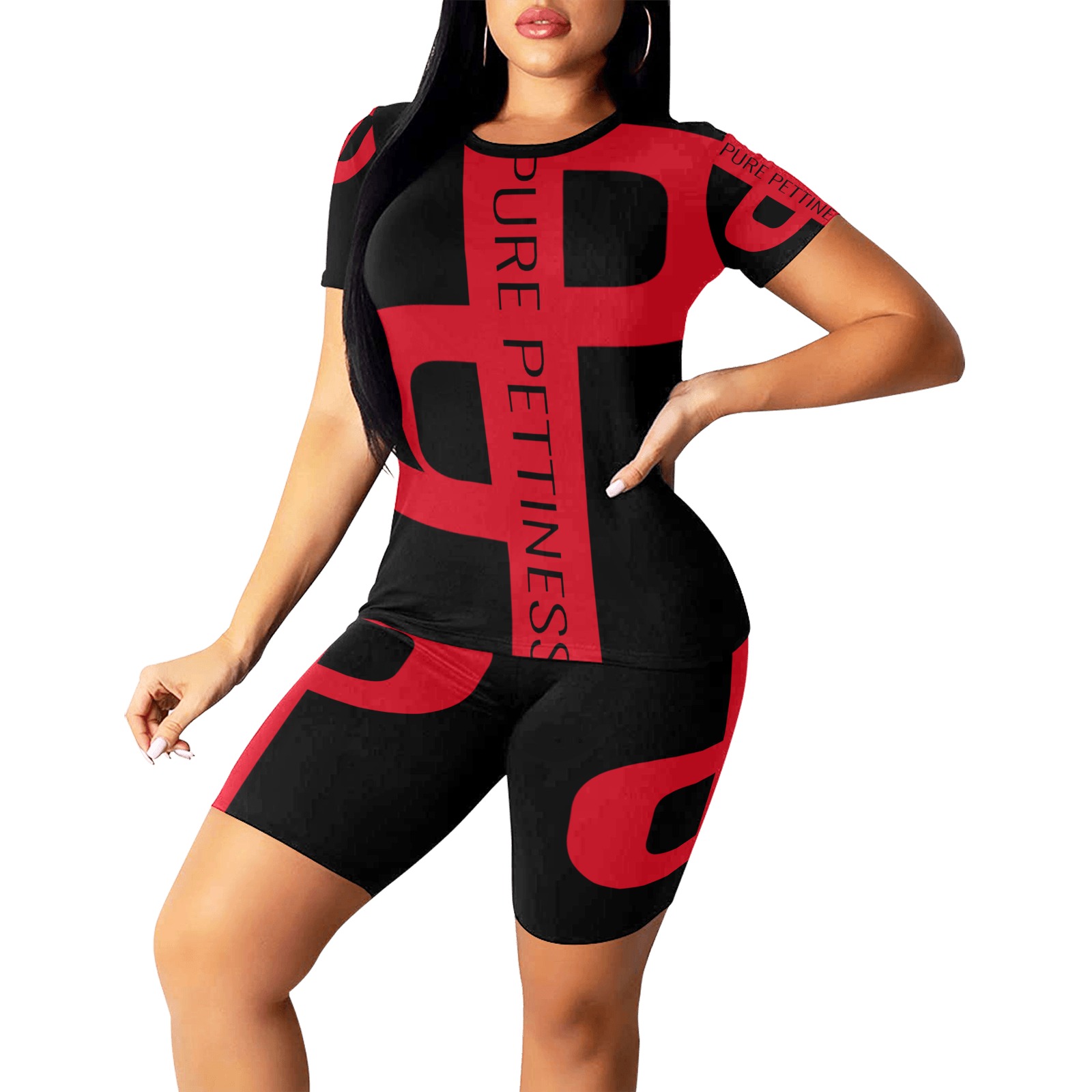 pure pettiness red yoga suit Women's Short Yoga Set