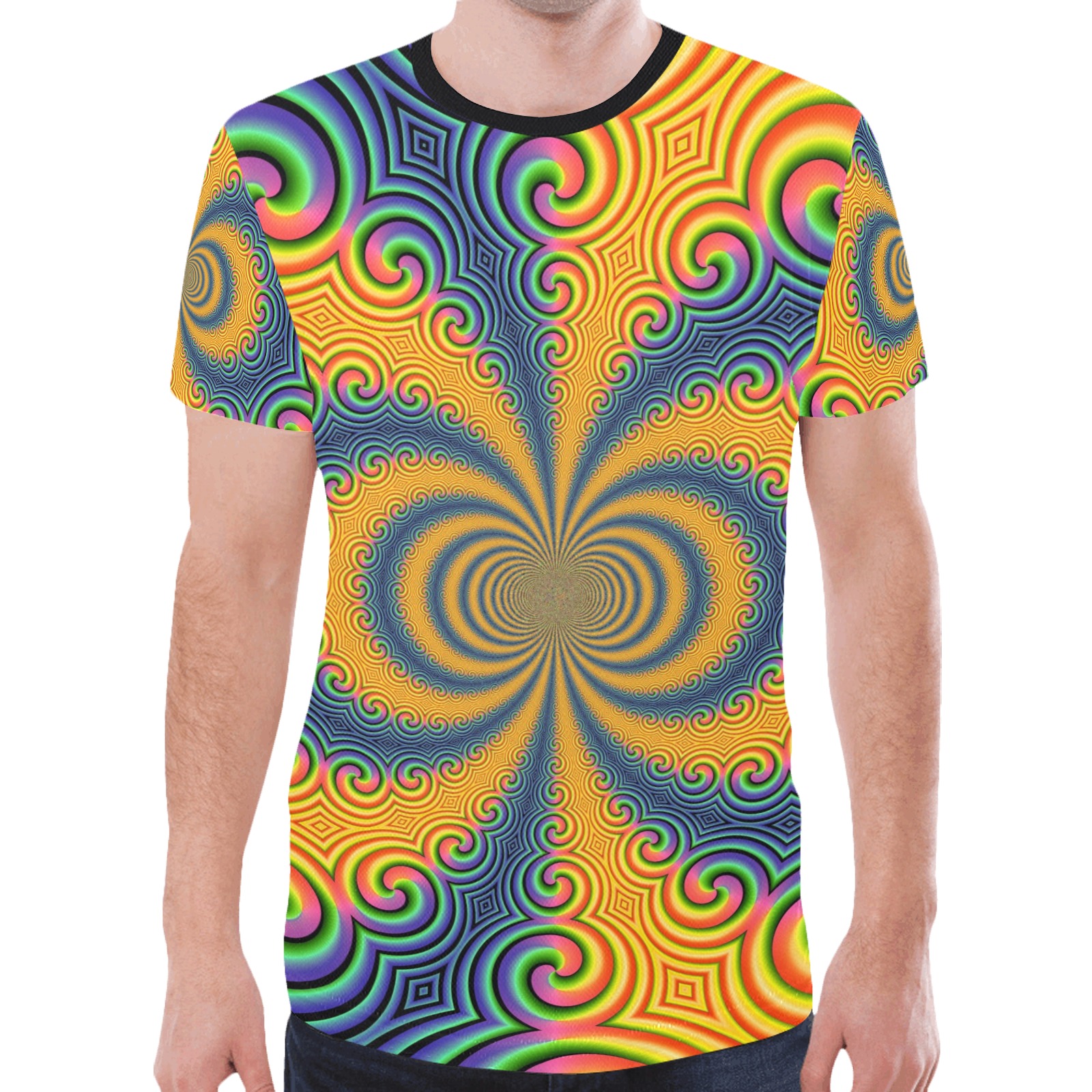 Psychedelic New All Over Print T-shirt for Men (Model T45)