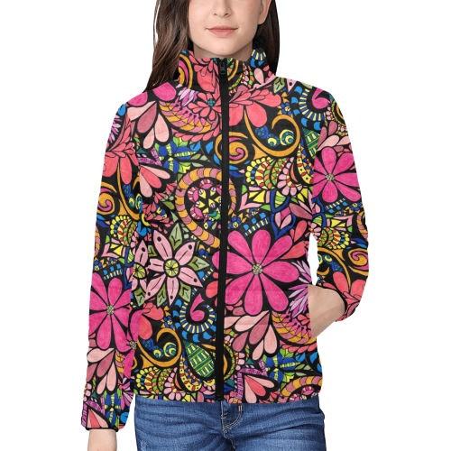 Flowers in the Attic Women's Stand Collar Padded Jacket (Model H41)