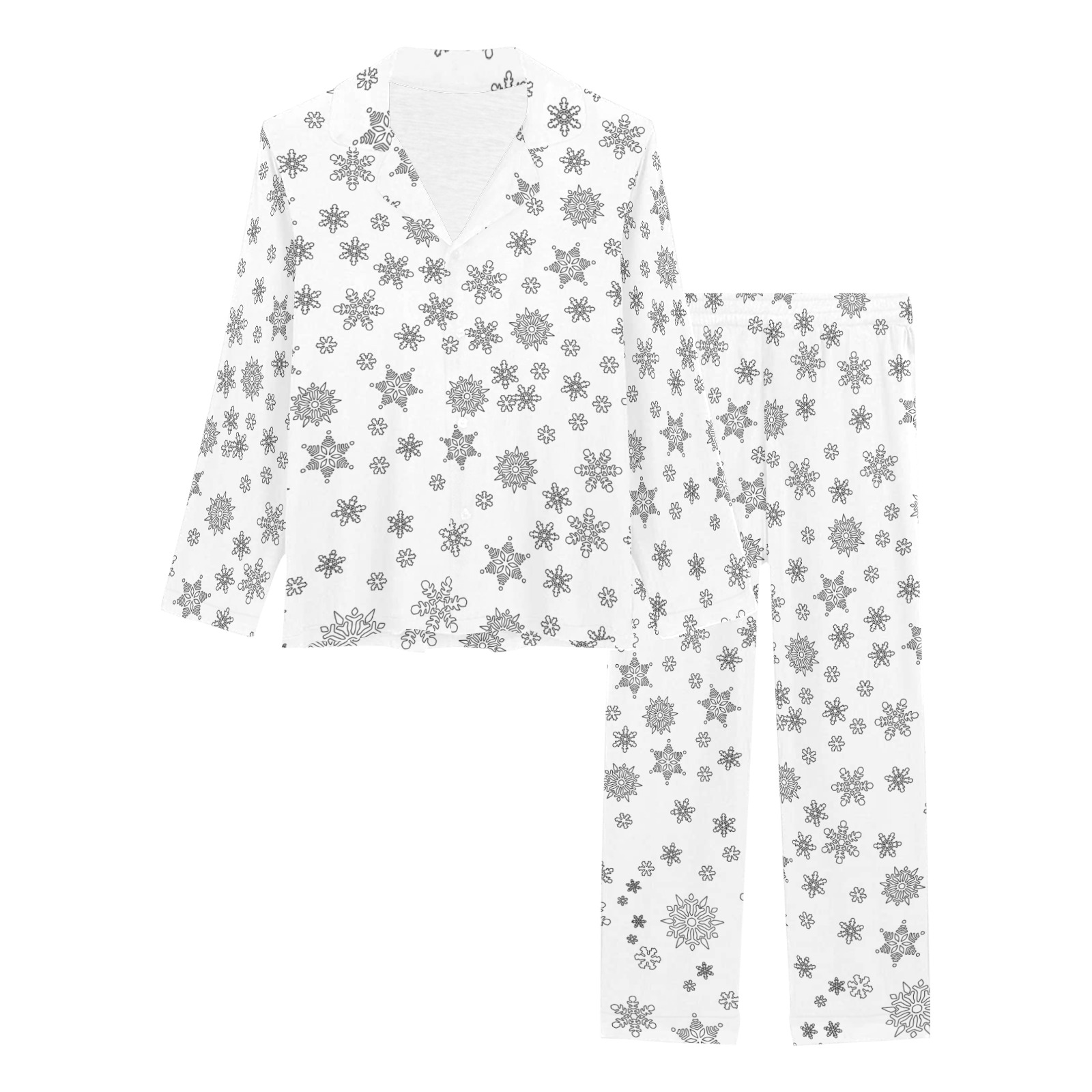 Snowflakes for Christmas Women's Long Pajama Set