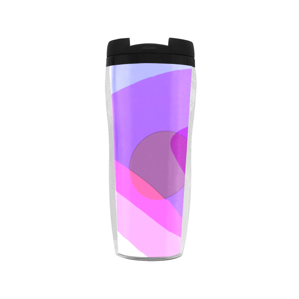 Purple Retro Groovy Abstract 409 Reusable Coffee Cup (11.8oz)