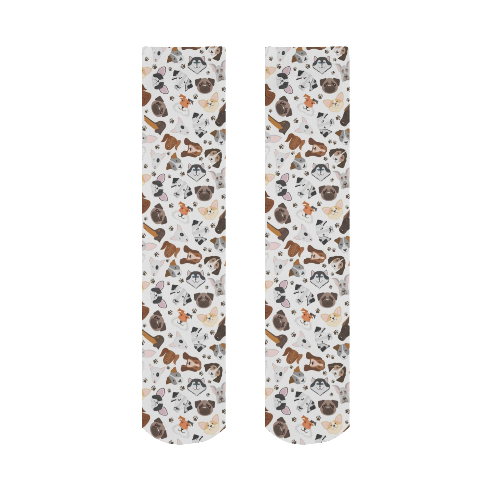 Cute Puppy Mixed Breed Pattern All Over Print Socks for Women