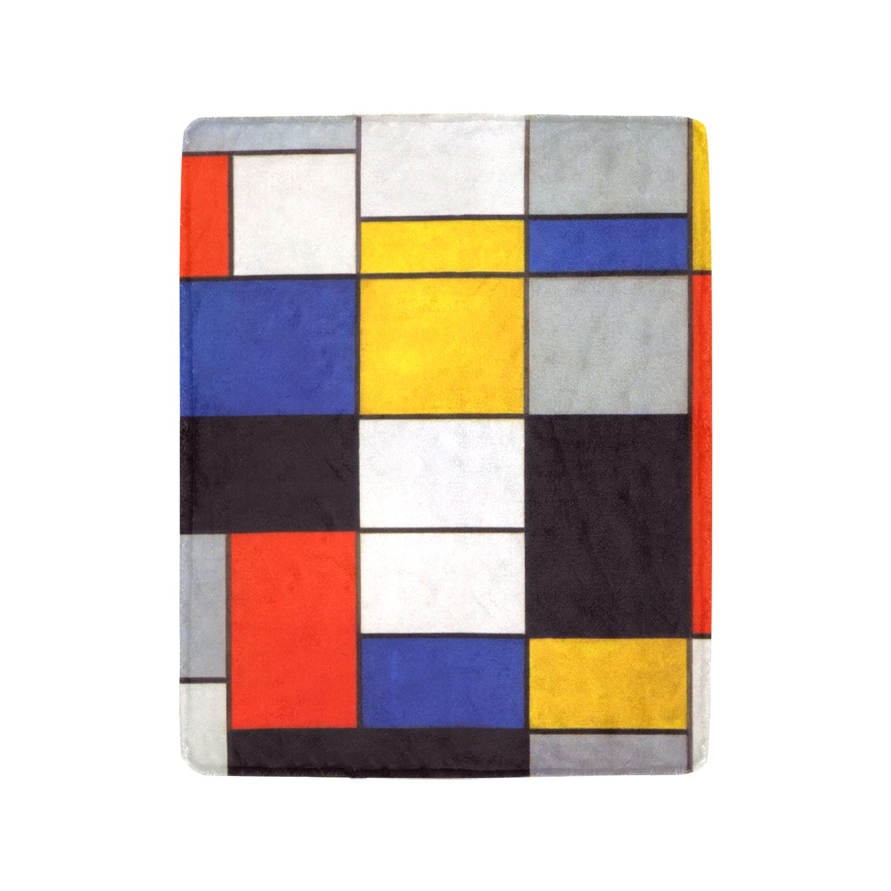 Composition A by Piet Mondrian Ultra-Soft Micro Fleece Blanket 40"x50"