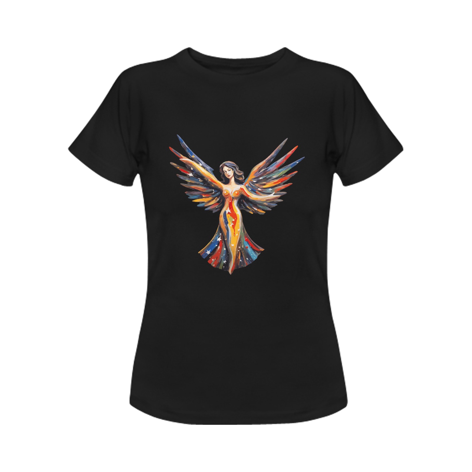 Colorful Angel Guardian Woman Art Women's T-Shirt in USA Size (Front Printing Only)