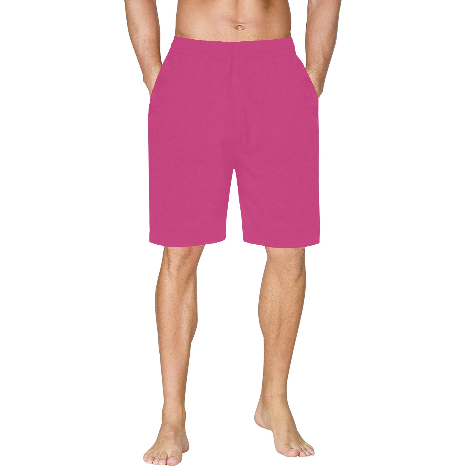 pink All Over Print Basketball Shorts with Pocket