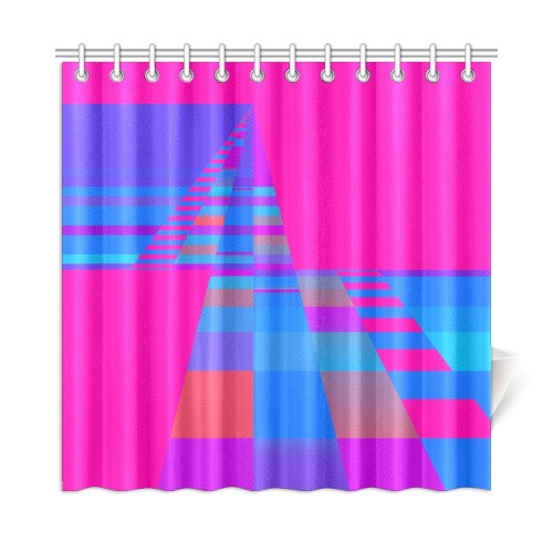 Bright Pink Blue Purple Geometric Shower Curtain 72"x72"