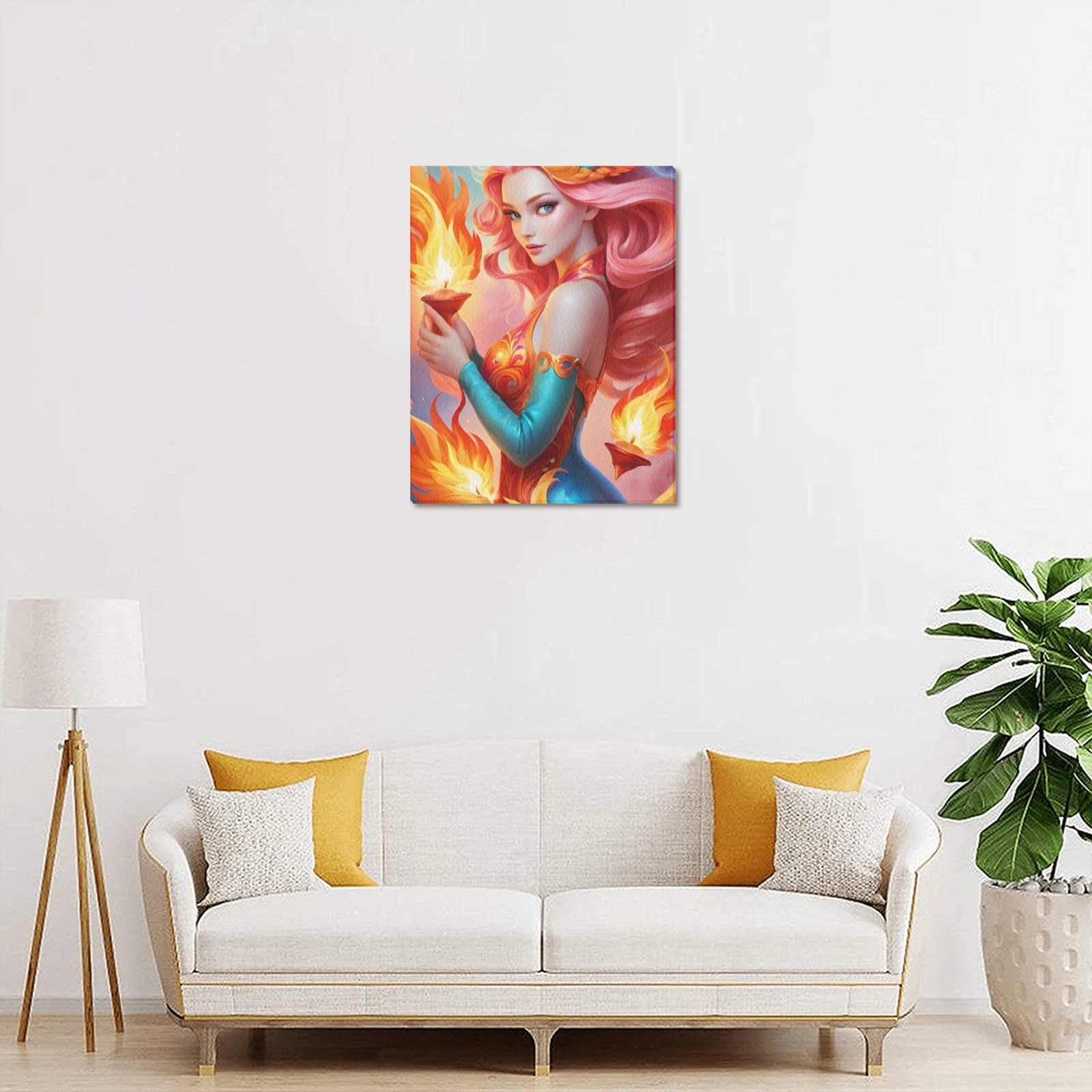 Fire_Element_TradingCard Upgraded Canvas Print 11"x14"