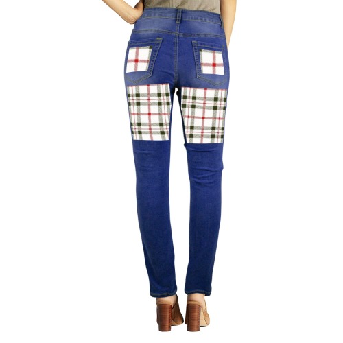 Plaids 6 Women's Jeans (Front&Back Printing)
