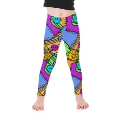 Sally Buttons and Patches Halloween Kid's Ankle Length Leggings (Model L06)