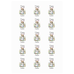 Hoppy Easter Beagle Personalized Temporary Tattoo (15 Pieces)