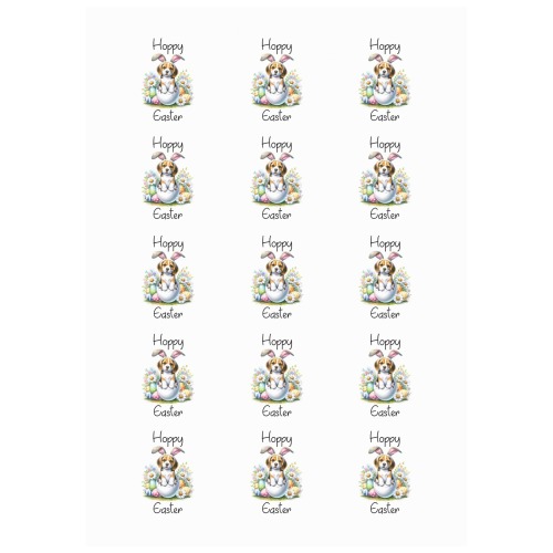 Hoppy Easter Beagle Personalized Temporary Tattoo (15 Pieces)