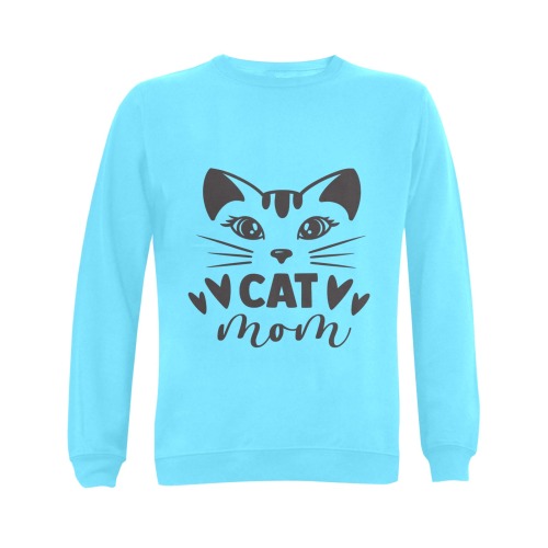 Cat Mom Gildan Crewneck Sweatshirt(NEW) (Model H01)