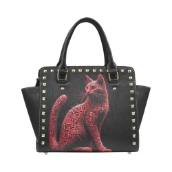 3D cat Rivet Shoulder Handbag (Model 1645)