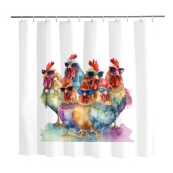 Cool Chicks Shower Curtain Shower Curtain 72" x 72"