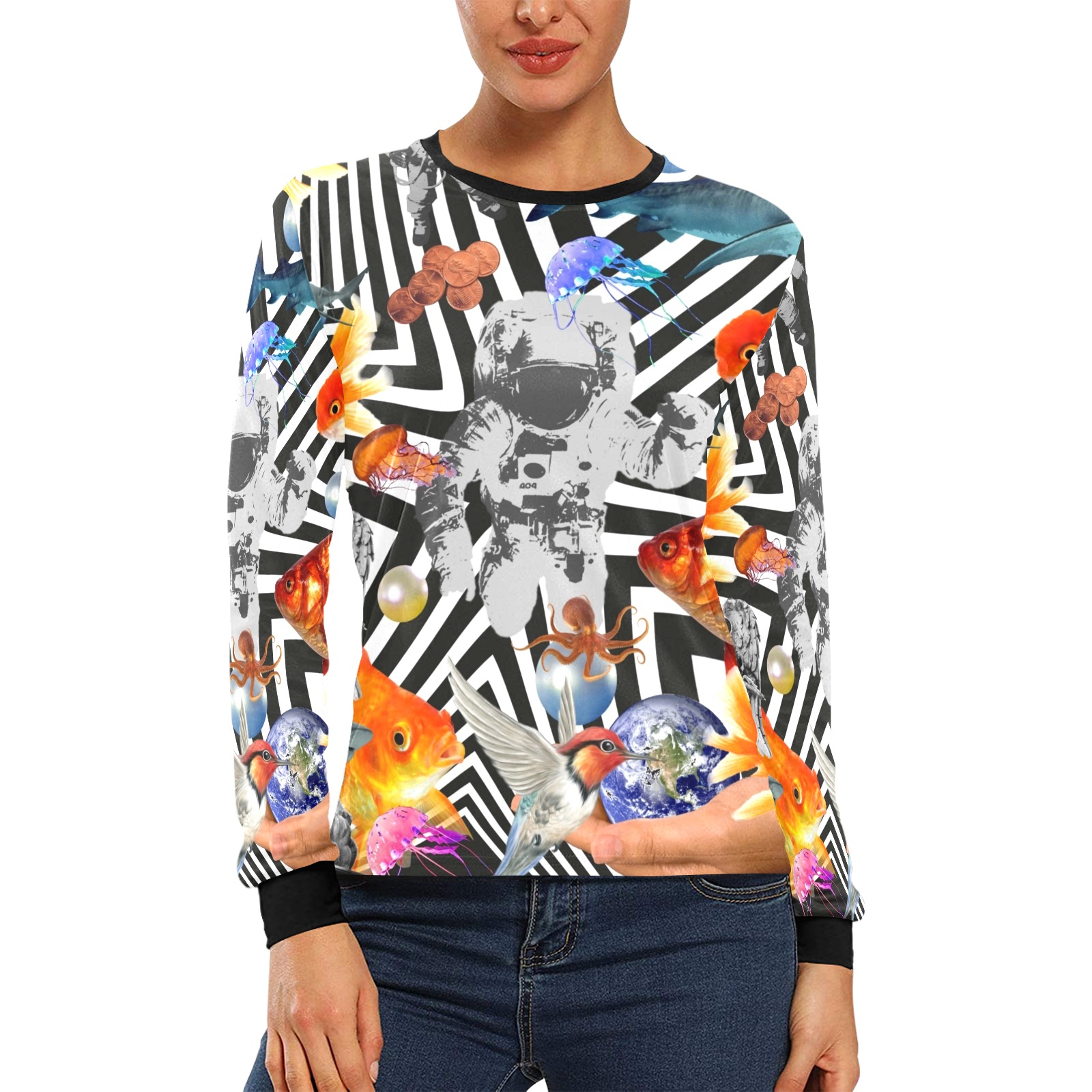 POINT OF ENTRY 2 Women's All Over Print Long Sleeve T-shirt (Model T51)
