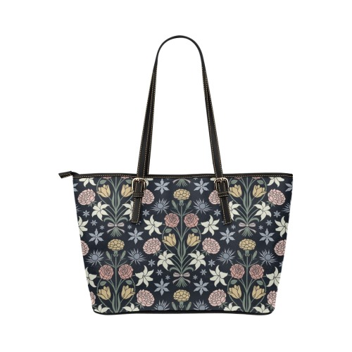 Bouquet Leather Tote Bag/Small (Model 1651)