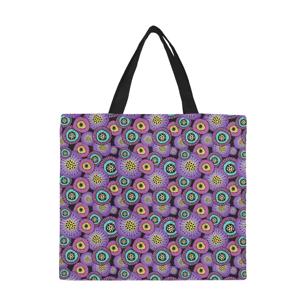 vibrant floral All Over Print Canvas Tote Bag/Large (Model 1699)