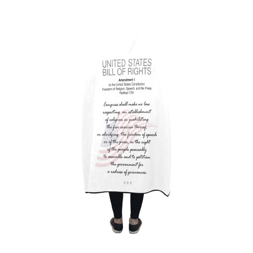 USA Bill Of Rights First Amendment Freedom Speech Hooded Blanket 60''x50''