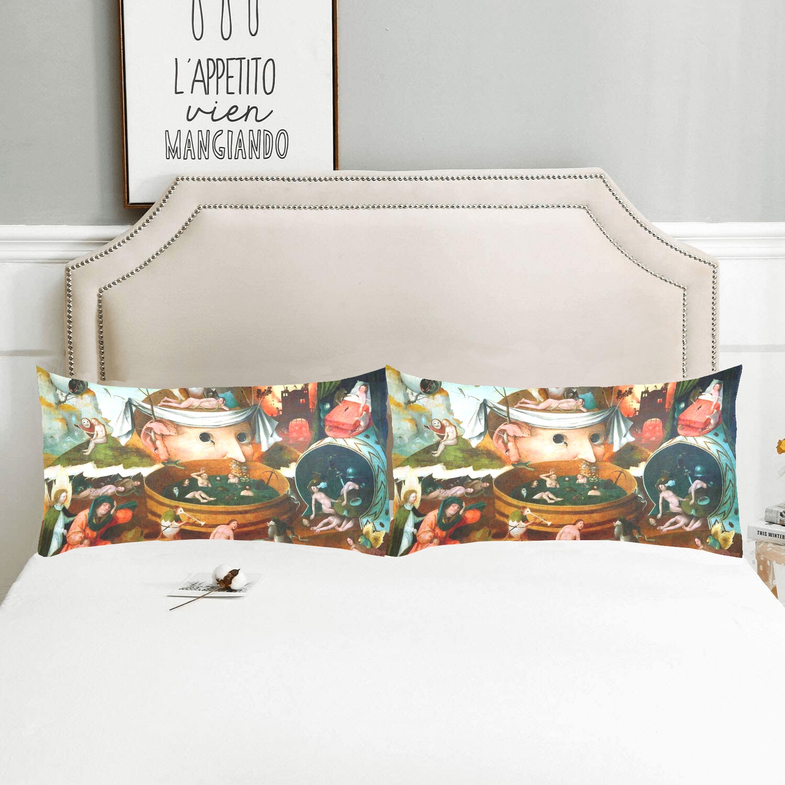 Hieronymus Bosch-The Vision of Tondal Custom Pillow Case 20"x 36" (One Side) (Set of 2)