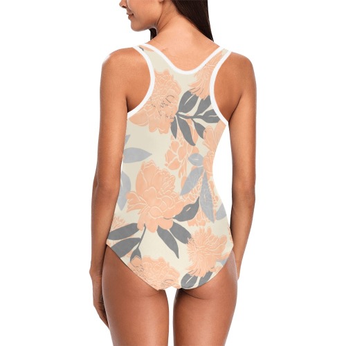 Modern Blooming FB Vest One Piece Swimsuit (Model S04)
