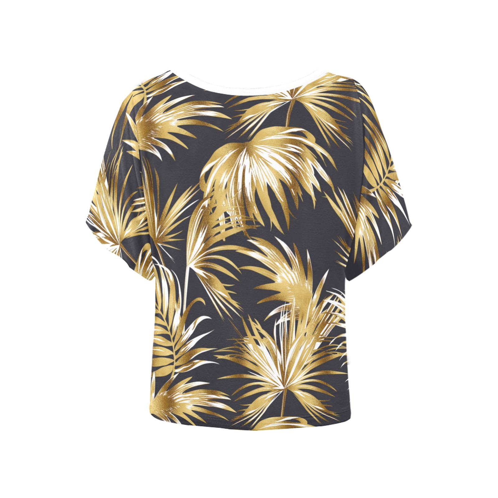 Golden palms III Women's Batwing-Sleeved Blouse T shirt (Model T44)
