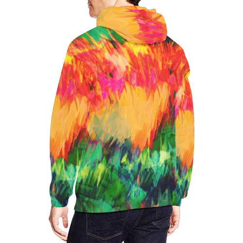 Colorful Painting Bushes Strokes All Over Print Hoodie for Men (USA Size) (Model H13)