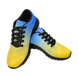 Ukraine yellow blue geometric mesh pattern Women’s Running Shoes (Model 020)