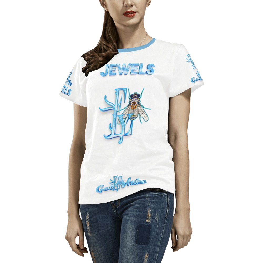 Jewels Collectable Fly All Over Print T-Shirt for Women (USA Size) (Model T40)