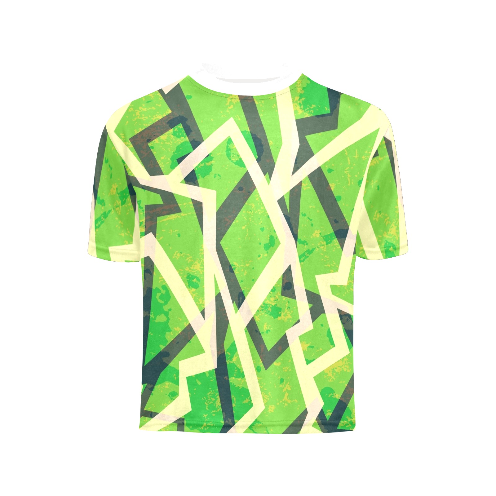 Geometric Grunge Abstract Big Girls' All Over Print Crew Neck T-Shirt (Model T40-2)