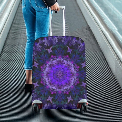 mandala light blue Luggage Cover/Medium 22"-25"