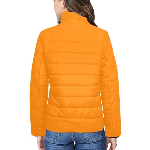 color UT orange Women's Stand Collar Padded Jacket (Model H41)
