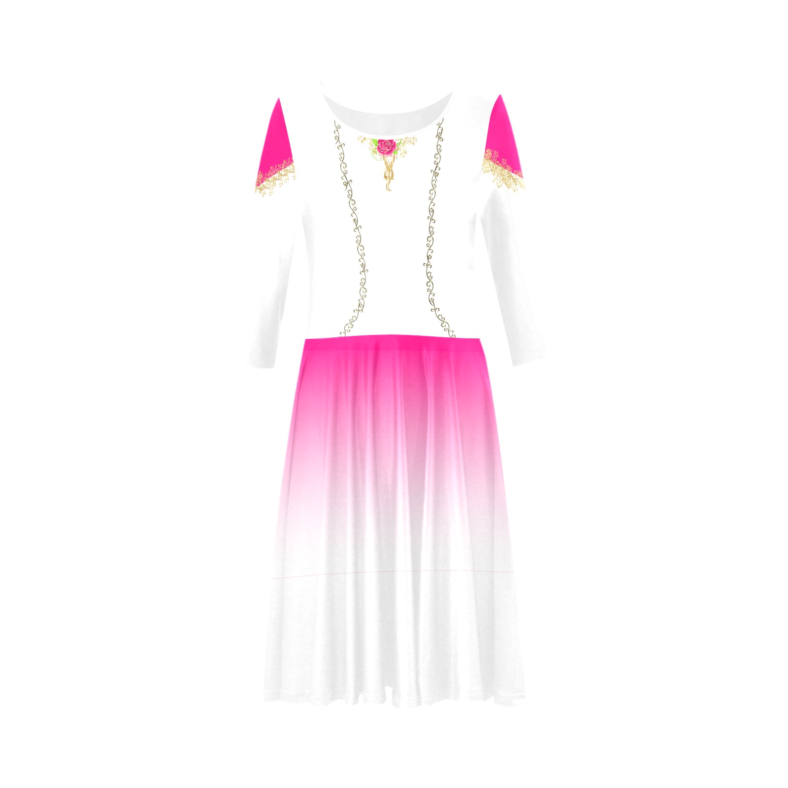 genevieve Tethys Half-Sleeve Skater Dress(Model D20)