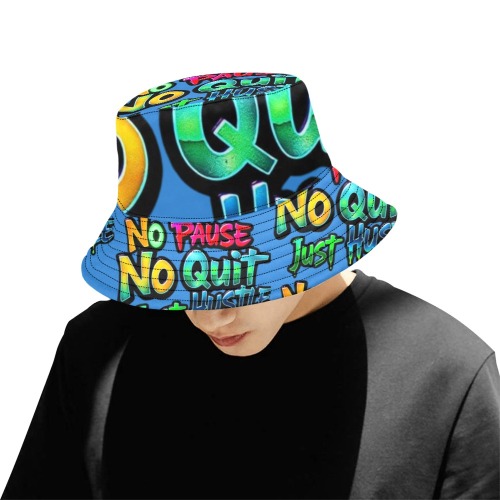 No Quit Blue Bucket Hat