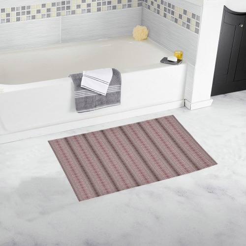 red and white repeating pattern Bath Rug 16''x 28''