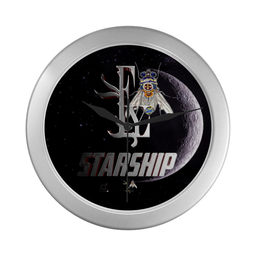 Starship Collectable Fly Silver Color Wall Clock
